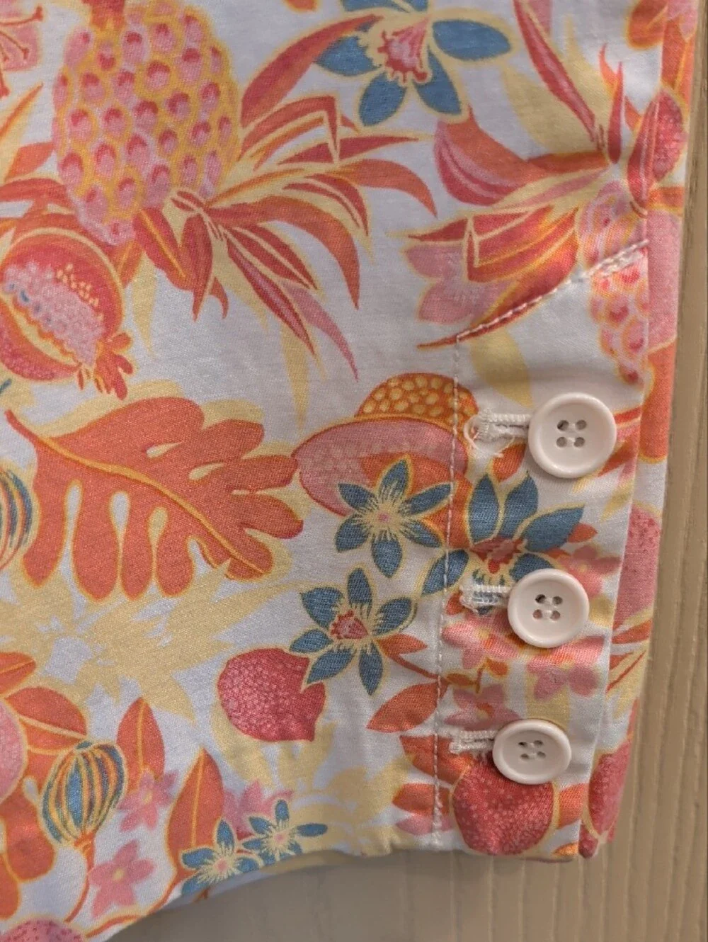 Talbots Floral Perfect Crop Pants Pink Peach Stretch Size 16